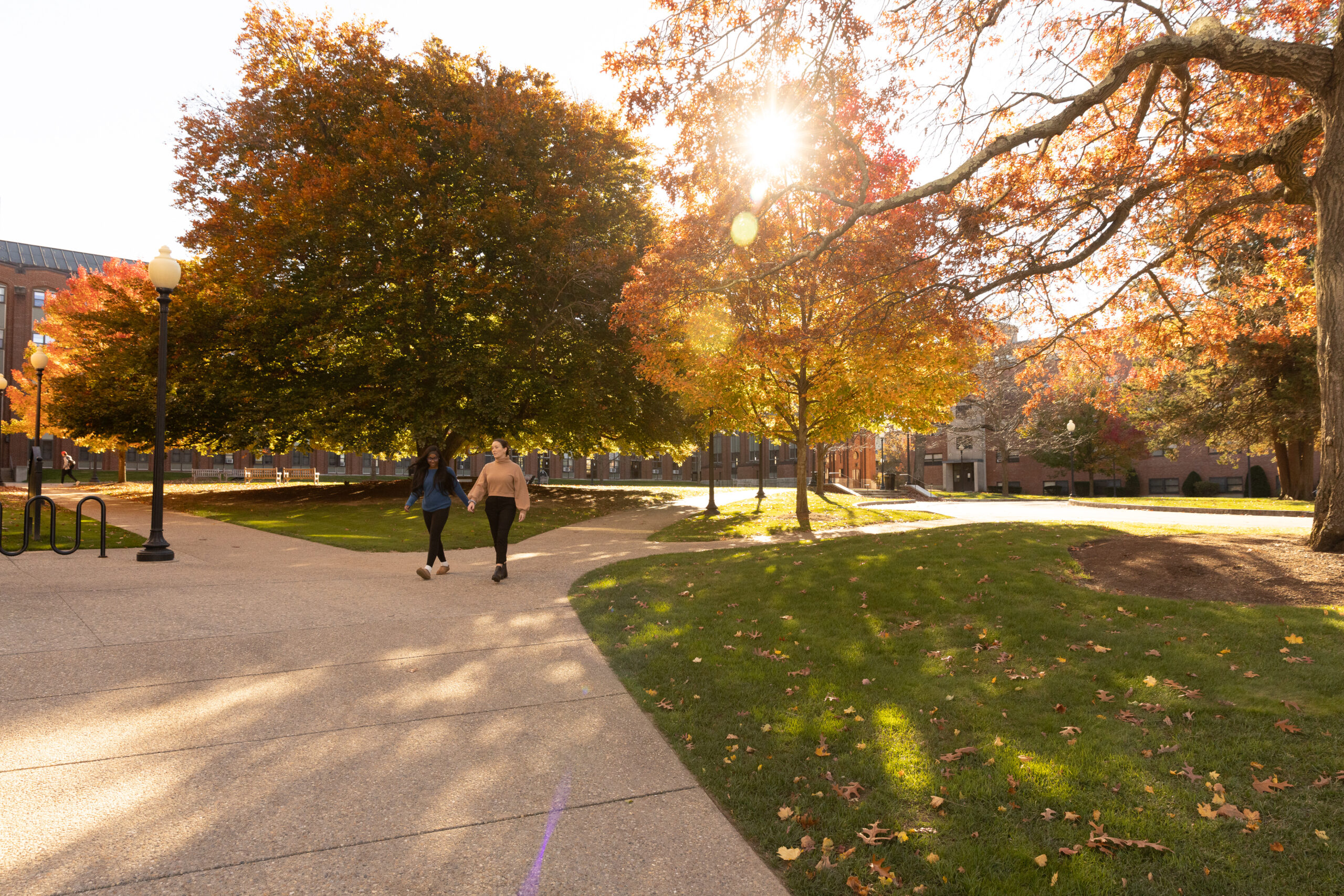 students walking on campus